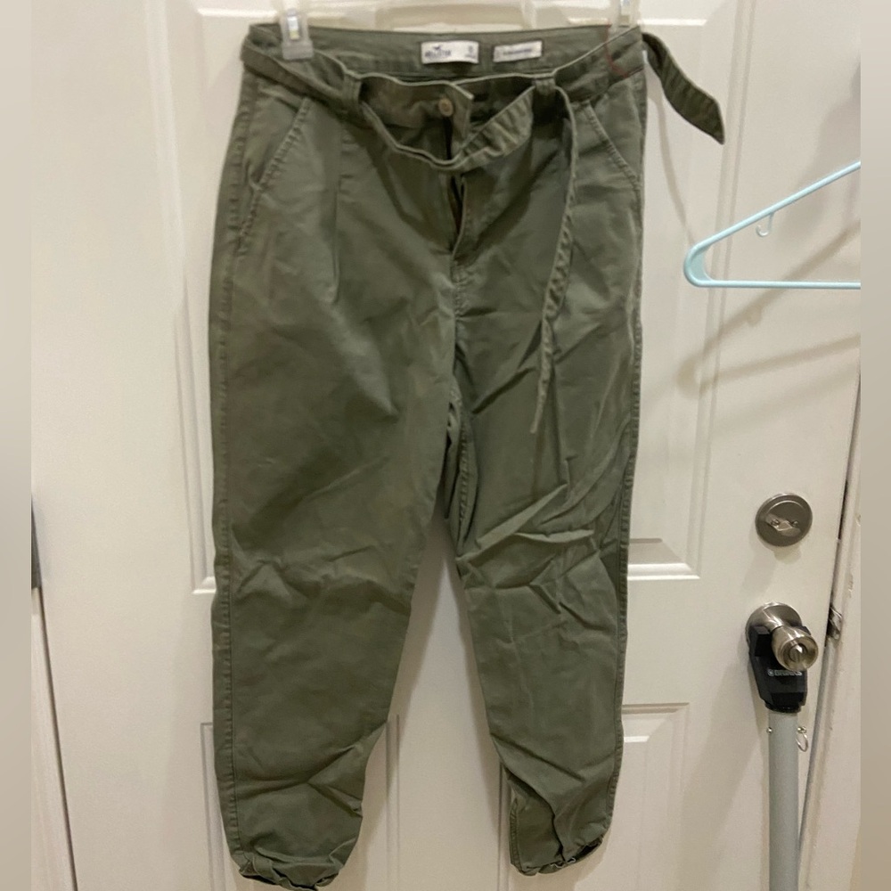 Green jean joggers